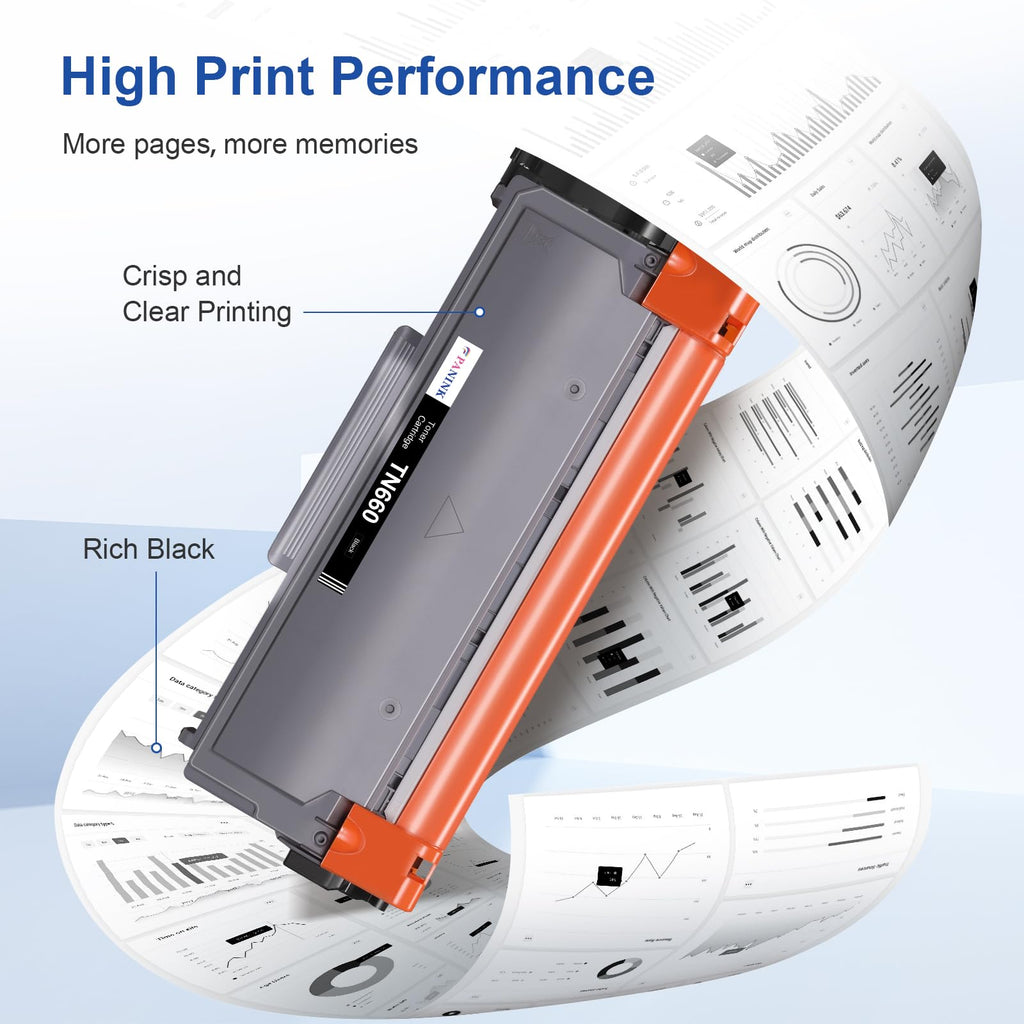 PANINK Compatible Toner Cartridge Replacement for Brother TN660 TN-660 TN630 TN-630 Black Toner Cartridge Use with Brother HL-L2380DW HL-L2320D HL-L2340DW DCP-L2540DW MFC-L2700DW Printer - 2 Black