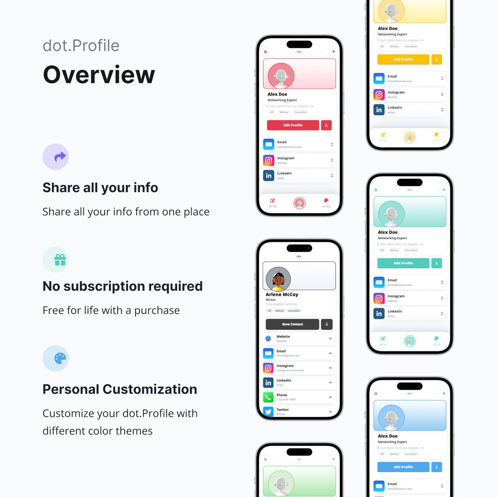 dot. Card - Digital Business Card - Tap Compatible with iPhone & Android (Black)