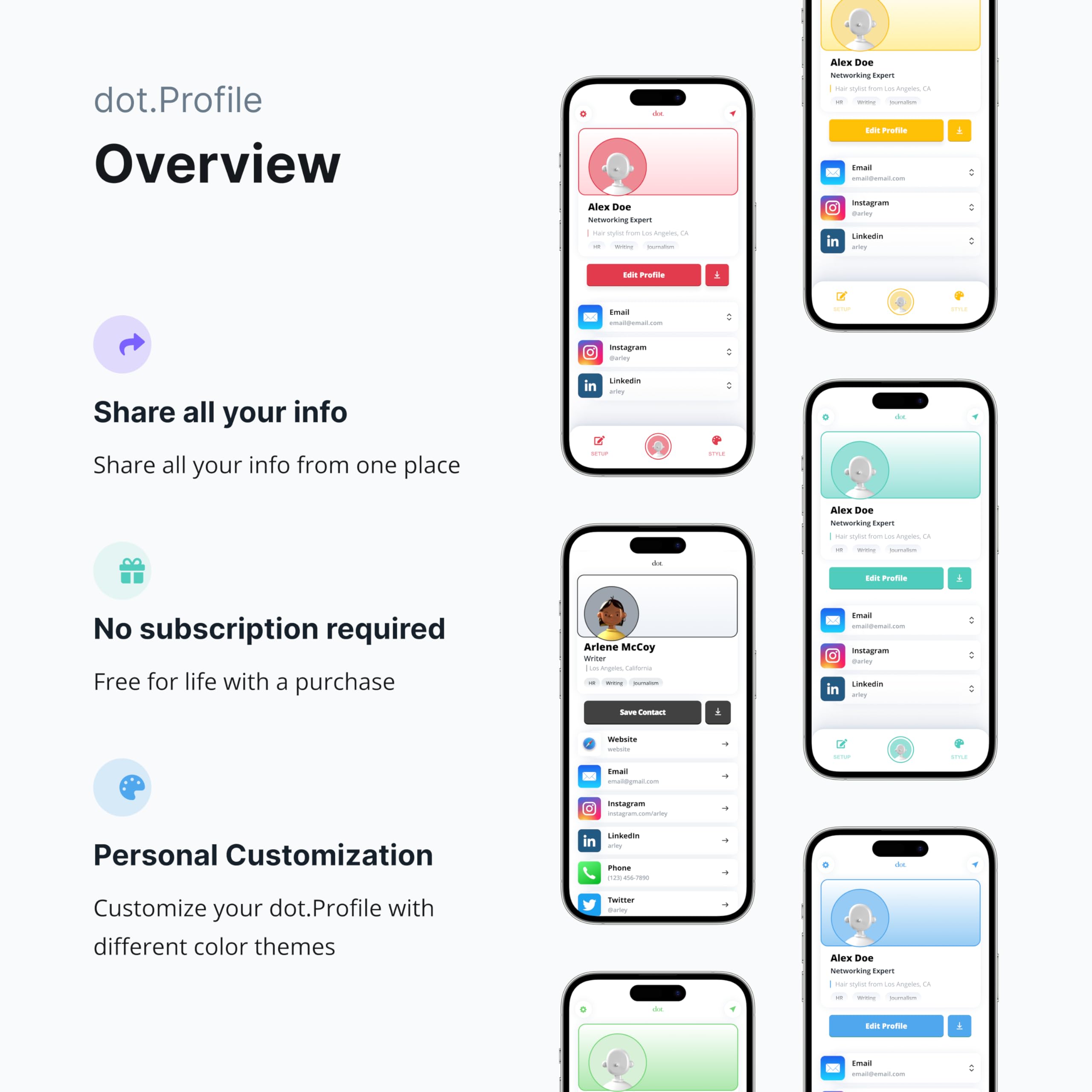 dot. Card - Digital Business Card - Tap Compatible with iPhone & Android (Black)