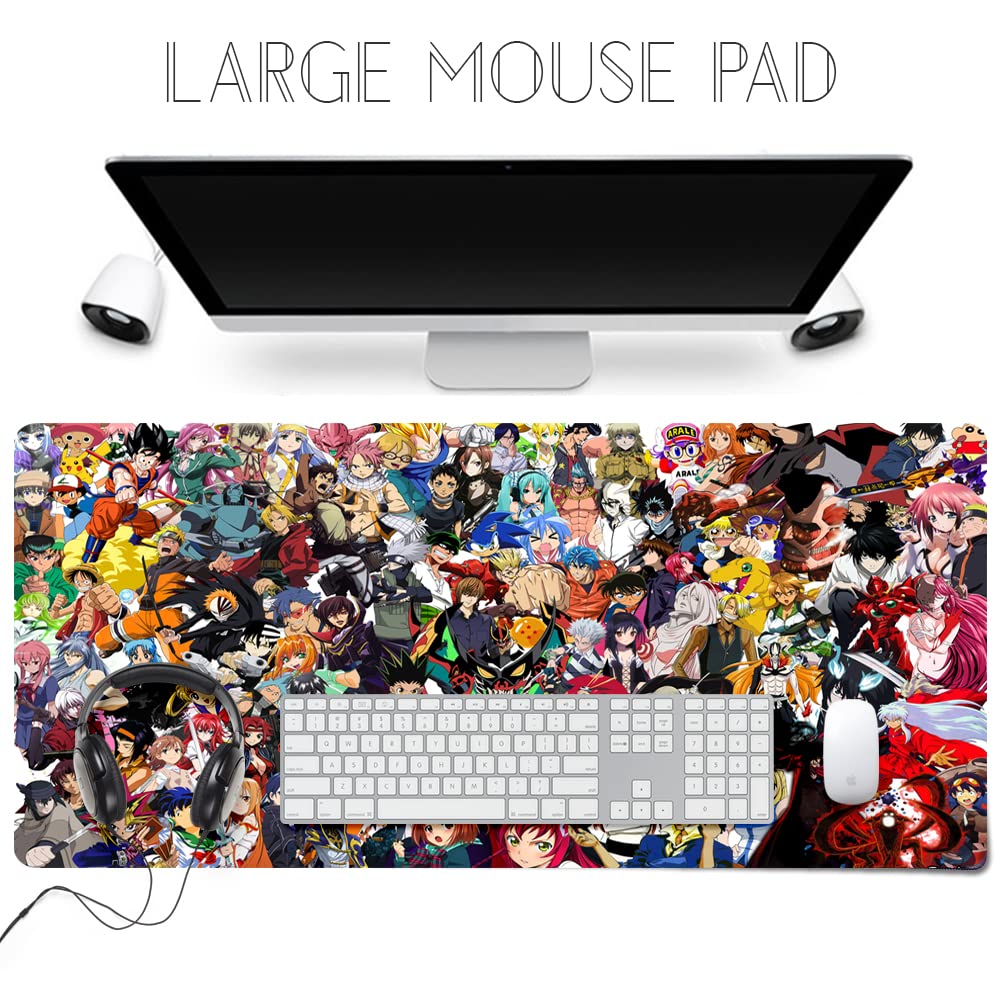 KINPLE XXL Extended Large Gaming Mouse Pad Non-Slip Water-Resistant Rubber Cloth Computer Game Mouse Mat(35.4×15.75×0.1 inch) (35.4×15.75inch(U12))
