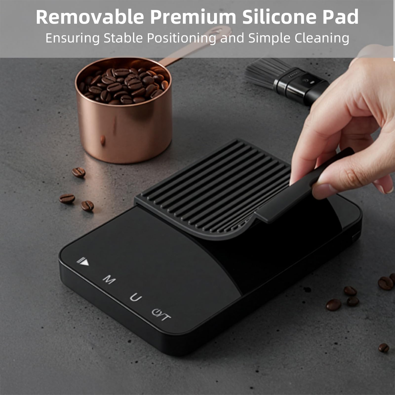 Rechargeable Mini Coffee Scale with Timer, 2kg/0.1g Diyife Espresso Scale with Tare, Buzzer Function, 6 Units, High Precision Portable Digital Accurate Scale for Espresso and Pour-Over Coffee