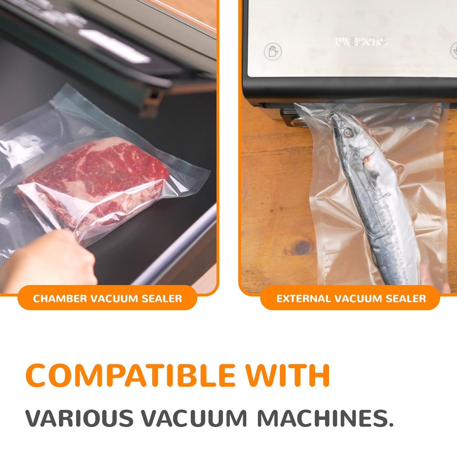 Wevac 6''x150', Vacuum Seal Roll Keeper with Cutter, Ideal Vacuum Sealer Bags for Food Saver, BPA Free, Commercial Grade, Great for Storage, Meal prep and Sous Vide