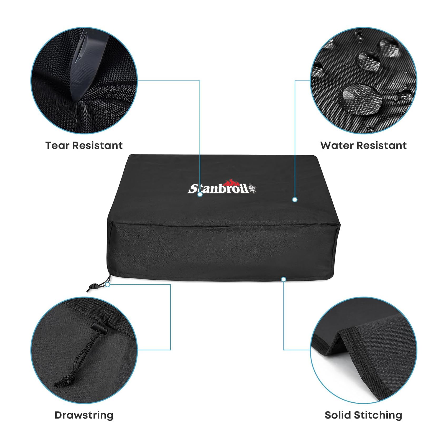 Stanbroil Griddle Cover Fits Blackstone 22”/17" Table Top Griddle Without Hood, 600D Polyester, Replacement Grill Cover for Blackstone 1724