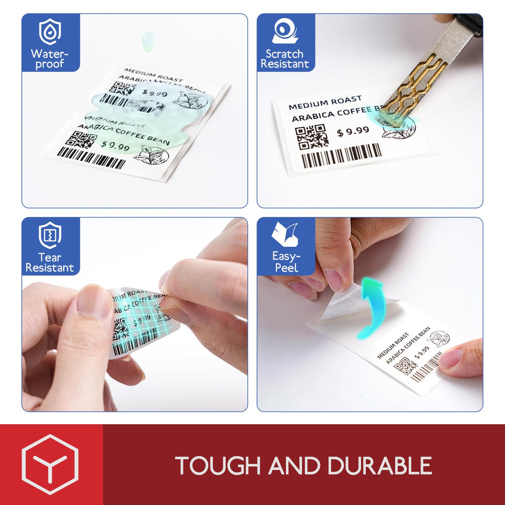 Phomemo [3x230 pcs] Original Labels for M110 M220 M221, 1.57'' x 1.18' (40 x 30mm), Square, White, 230 Labels/Roll, 3 rollls, Multi-Purpose Self-Adhesive Thermal, Also for M120 M200 M100