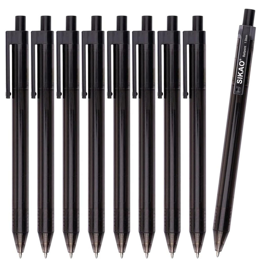 Black Pens Bulk, 60Pack Ballpoint Pens for Smooth Writing Pens No Smear, Black Ink Pens Medium Point 1.0mm, Retractable Click Ball Point Server Pens, School Office Supplies