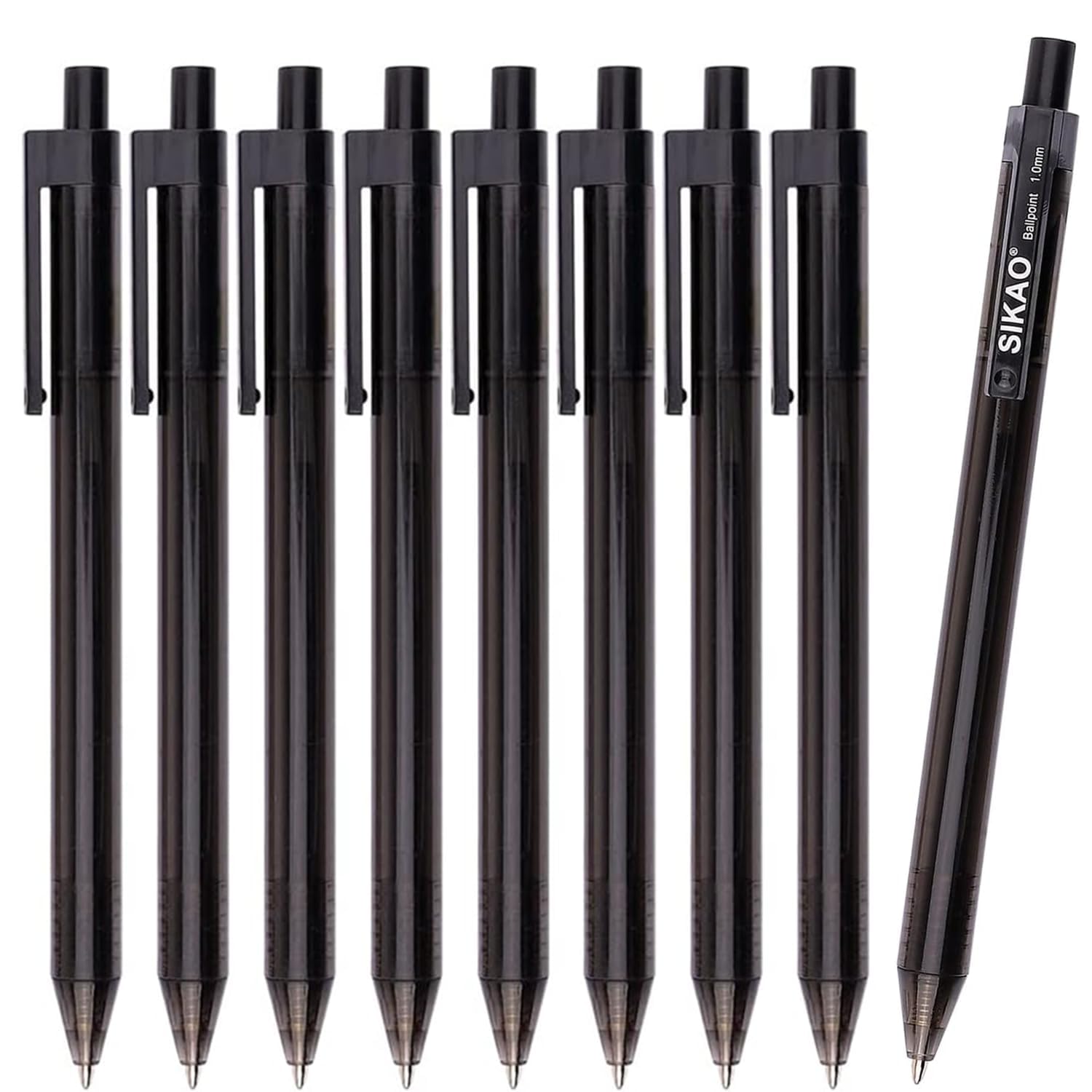 Black Pens Bulk, 60Pack Ballpoint Pens for Smooth Writing Pens No Smear, Black Ink Pens Medium Point 1.0mm, Retractable Click Ball Point Server Pens, School Office Supplies