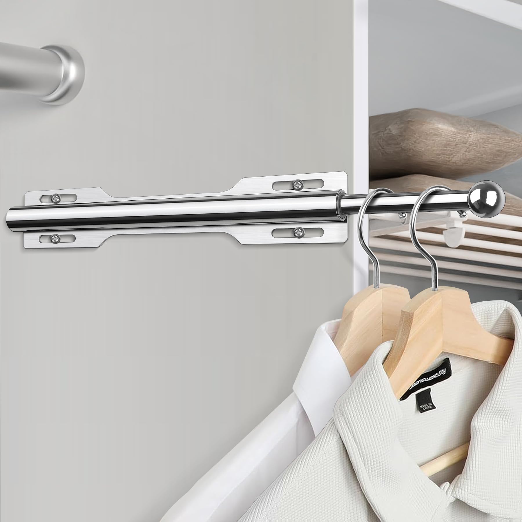 FIRJOY Valet Rod for Closet Pull Out (Chrome)