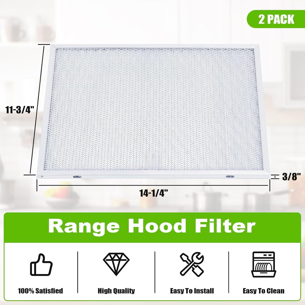New- BPS1FA30 Range Hood Replacement Filter Compatibe with Nu-tone A-llure QS1 and WS1, 99010299 Grease Filter for Range kitchen Hood, 11-3/4" x 14-1/4" x 3/8" Aluminum 30"- 2 Pack