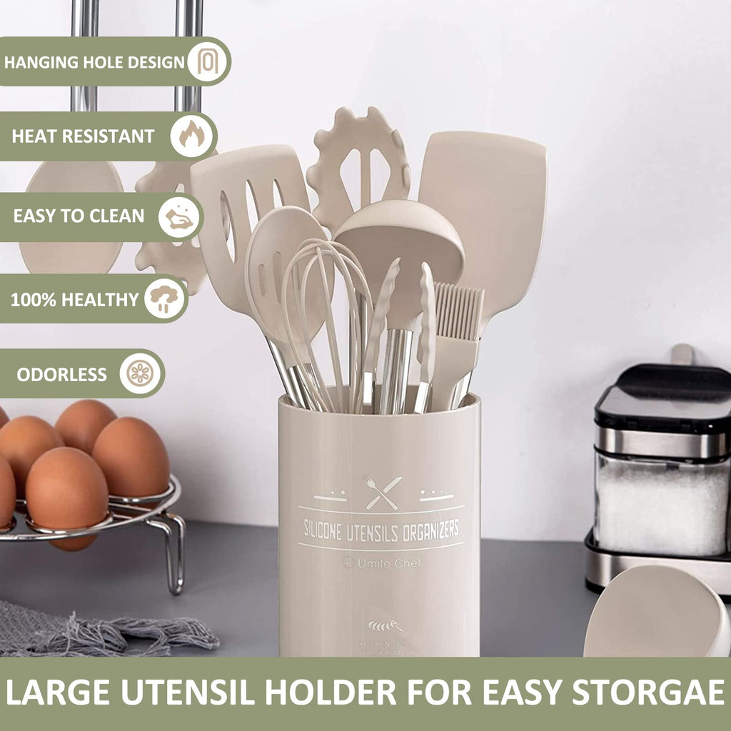 Stainless Steel Kitchen Cooking Utensil Set, Umite Chef 15 pcs Cooking Utensils - Nonstick Kitchen Utensils Cookware Set Spatula Set -Kitchen Gadgets Utensils Set, Kitchen Tools Gift