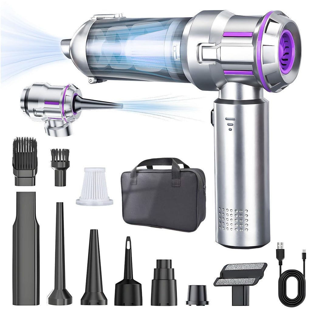 Car Vacuum Cleaner, 22000Pa Powerful Suction Handheld Vacuum Cordless with Brushless Motor, 11-in-1 Portable Hand Held Vacuum Rechargeable Air Duster/Blower/Pump for Pet Hair Removal, Car, Home