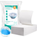 Oumee 90 Count Absorbent Commode Pads for Bedside Commode Bucket, Commode Liners Pads with Absorbent Gel, Potty Liner Pads for Adults Portable Toilet Bags Bedpans (90 Pcs)