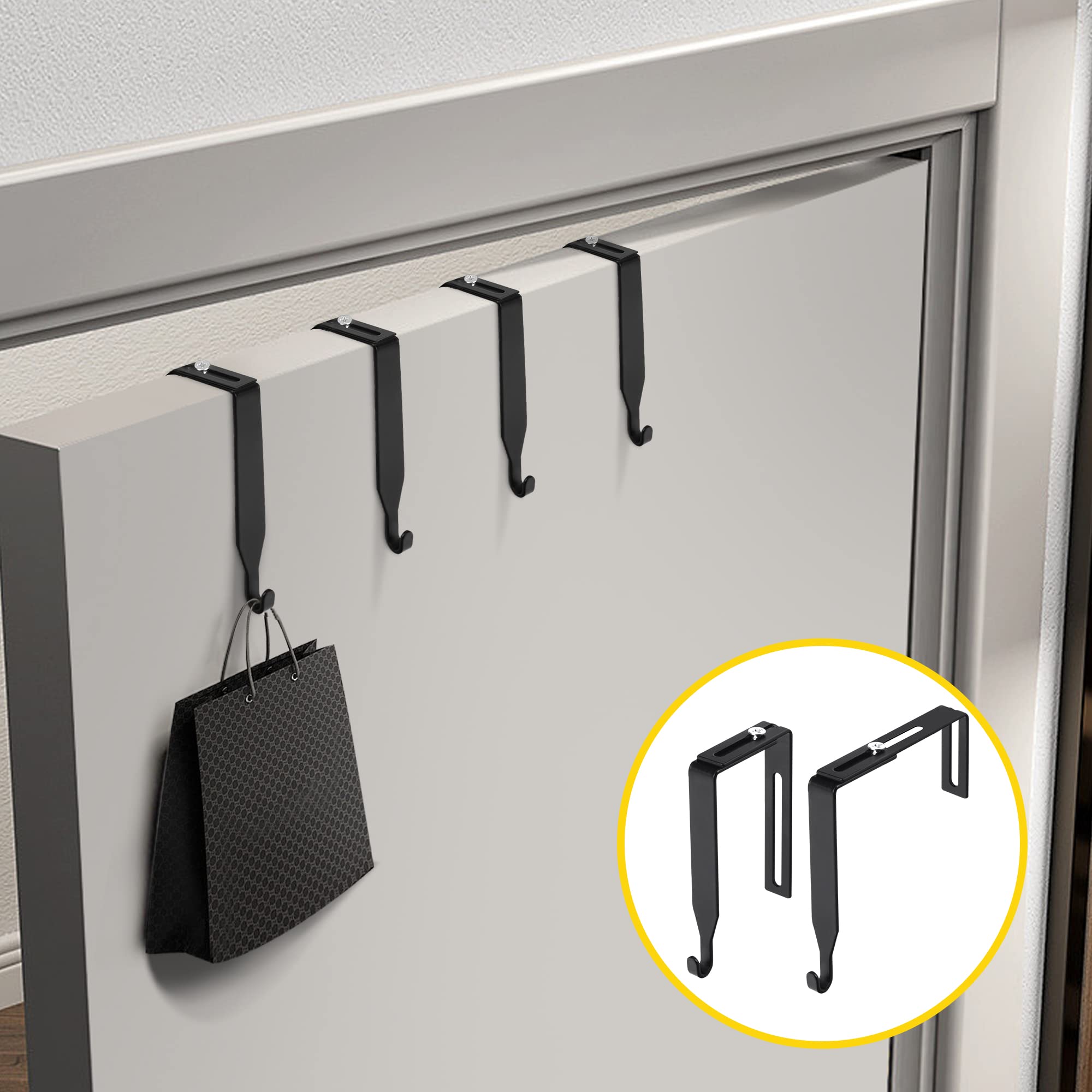 12 Pcs Adjustable Cubicle Wall Hooks Cubicle Hangers- Metal Universal Partition Hanger with Cross Screwdriver- Cubicle Accessories Over The Door Mirror Hook Fit 1.35 to 3.5 In Thick Wall Panels