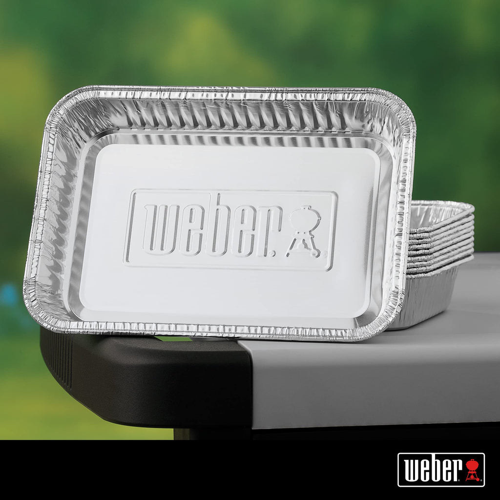 Weber Large Aluminum Drip Pans, for BBQ, Charcoal, Kettle, 10-Pack, (6416)