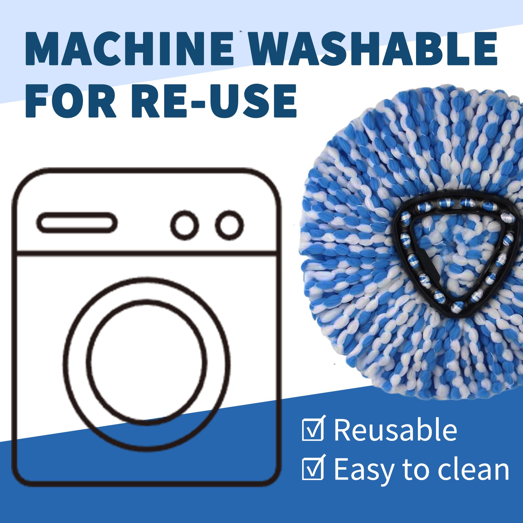 Bibikulala 10 Pack Spin Mop Head Refill for Vileda Mop Head, Mop Head Replacement for 2 Tank System
