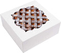 NPLUX 20 Pack Pie Boxes 10x10x3inch Bakery Boxes with Window Pastry Box for Pies,Cheesecake and Chocolate Strawberries (White)