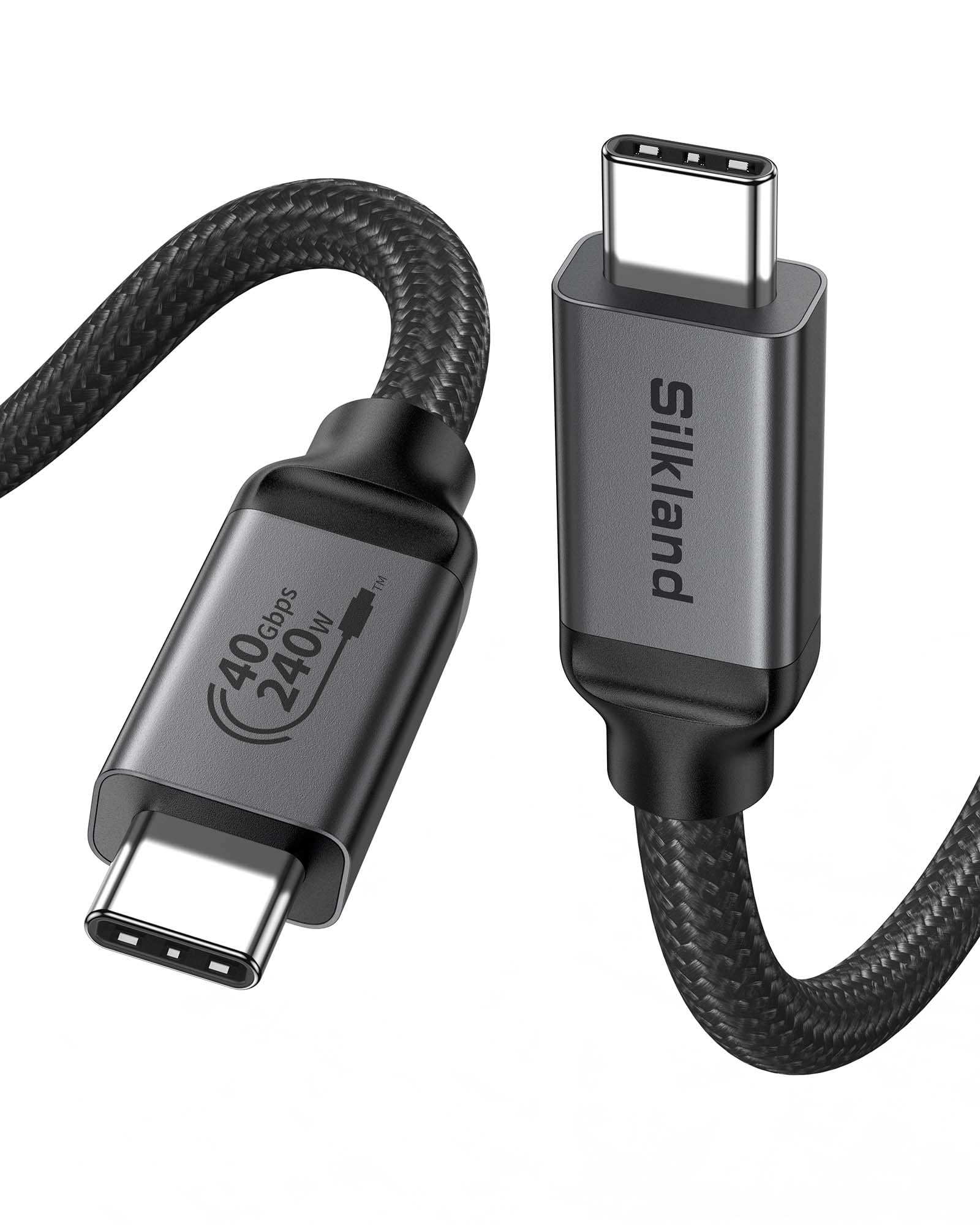 Silkland 240W USB C to USB C Cable[USB-IF Certified], 40Gbps USB4 GEN3 Type C Cable, 8K 60Hz USB C Video Cable Compatible for Thunderbolt 4 Cable, iPhone 17/16, MacBook, Monitors, Mac mini, iPad,3.3FT