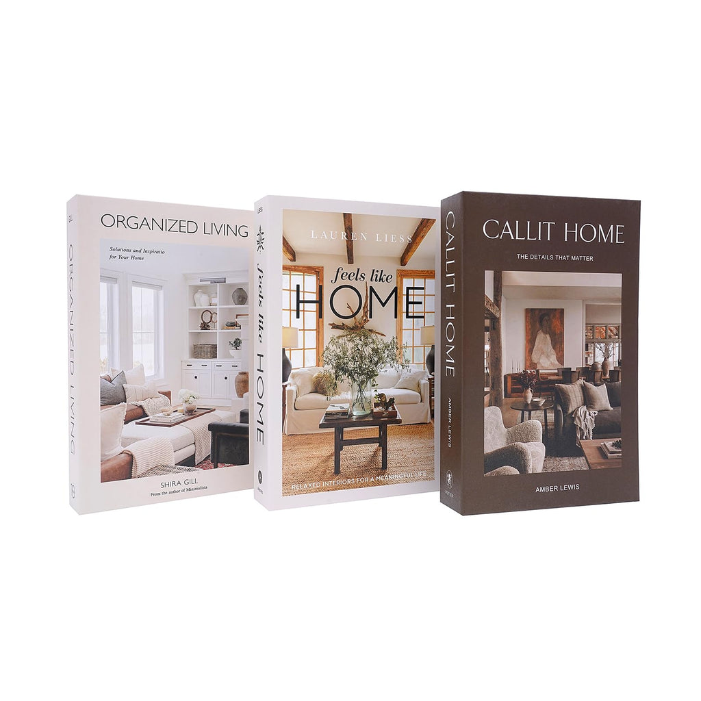 3 pcs Fashion Decorative Books Set for Home Decor,Aesthetic Fake Books for Decoration,Modern Faux Books,Perfect for Coffee Tables,Bookshelves,Room Accents,Entryway,Mantle,Nightstand,Display Props