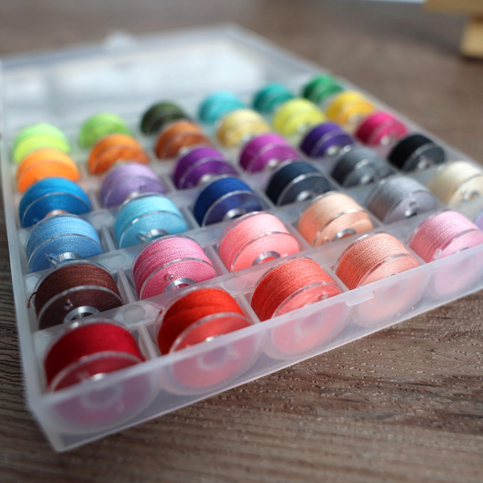 72 PCS Sewing Thread Assortment, 36 Color Thread for Sewing Machine with 36 Same Color Bobbins, Polyester Thread 400 Yards/Spool (72)