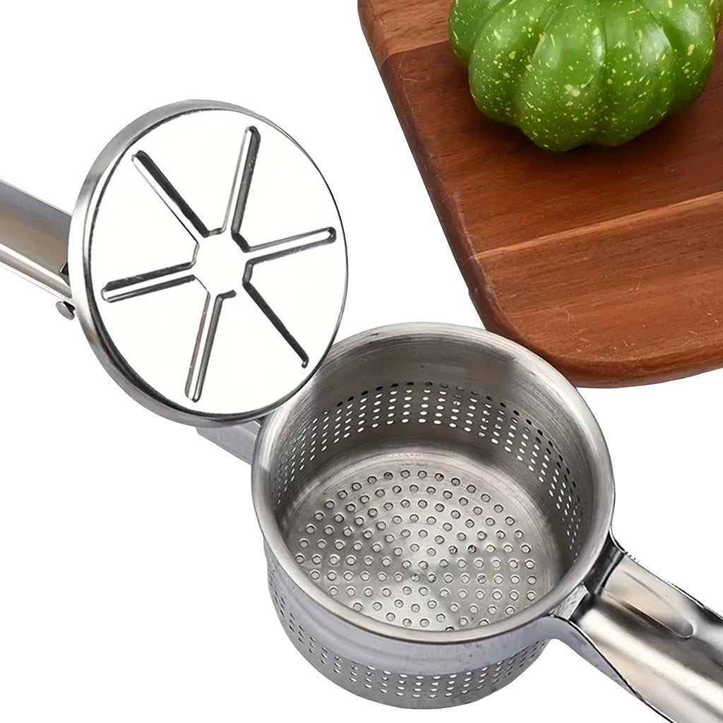 Potato Ricer Stainless Steel, Kitchen Tool Stainless Steel Manual Press Crusher for Smooth Ricer for Potatoes and Fresh Juice Preparation at Home