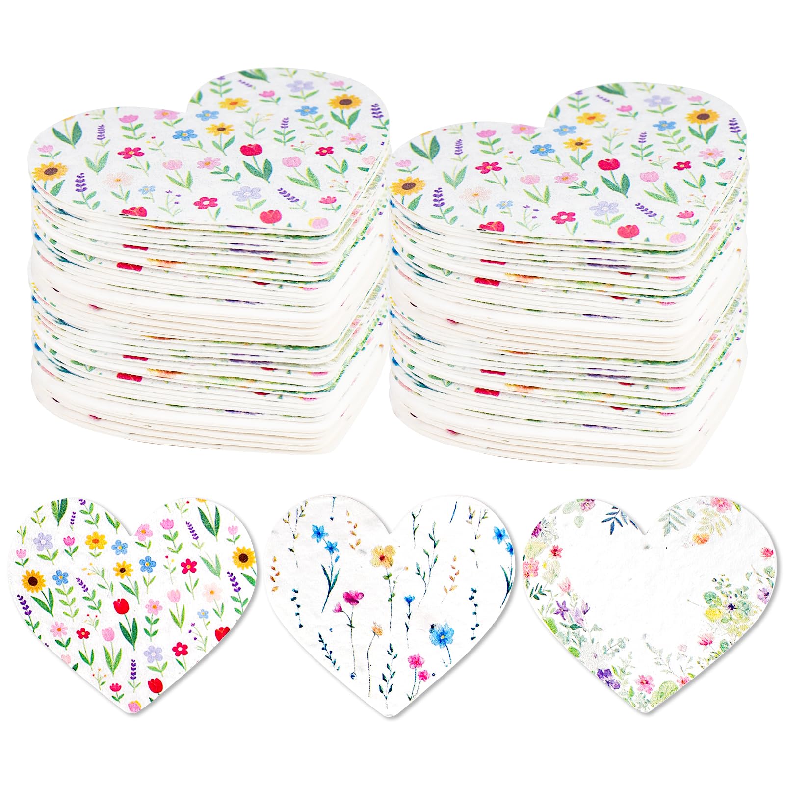 30 Pack Plantable Seed Paper Heart Shape - Greeting Cards Handmade Recycled Growing Seed Paper Embedded with Wildflower Seeds | Party Favors | Wedding Favor | Small Business Thank You Cards