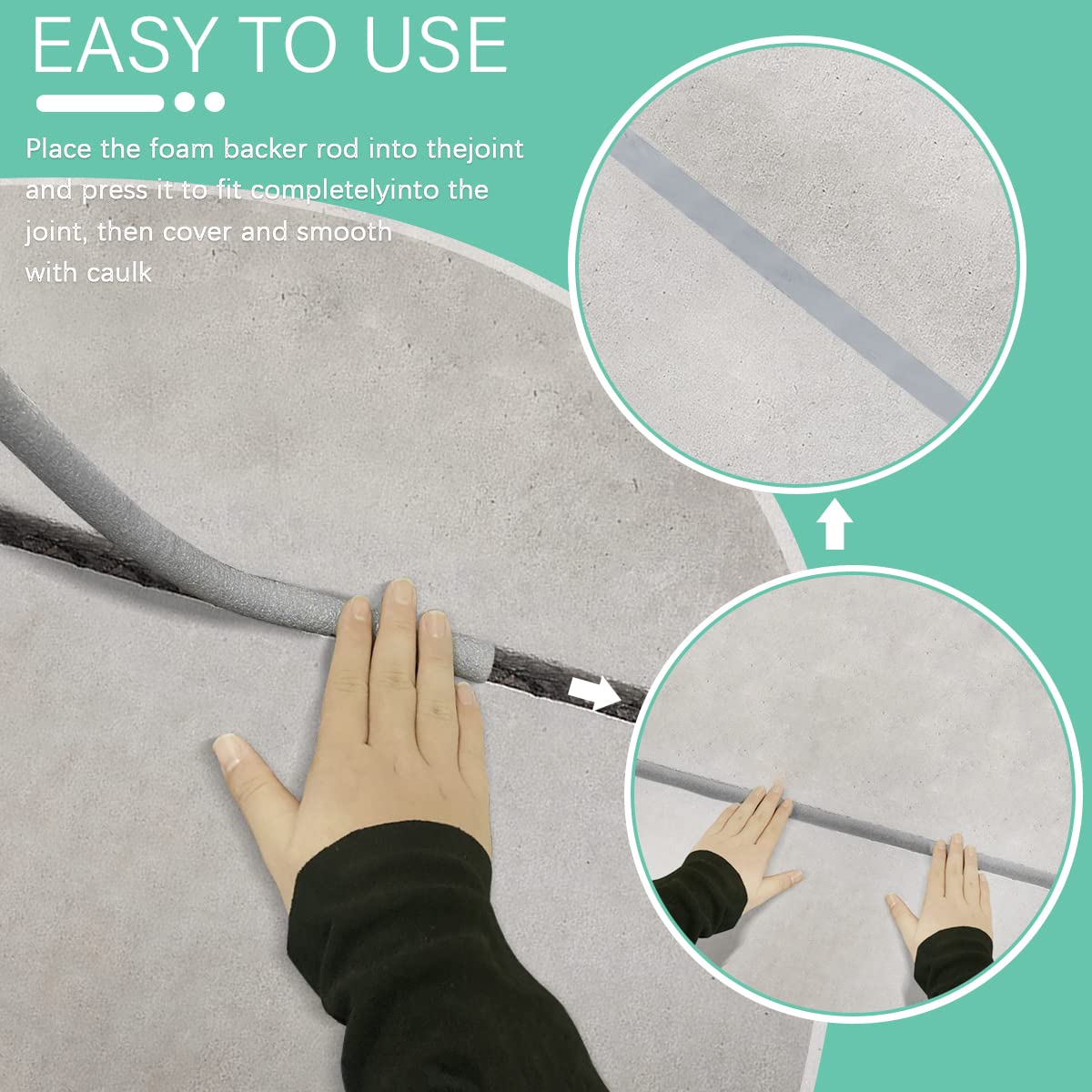 Backer Rod Foam Caulk Saver for Gap and Joint Concrete Filling Gray (1/2" Diameter x 32' Length)