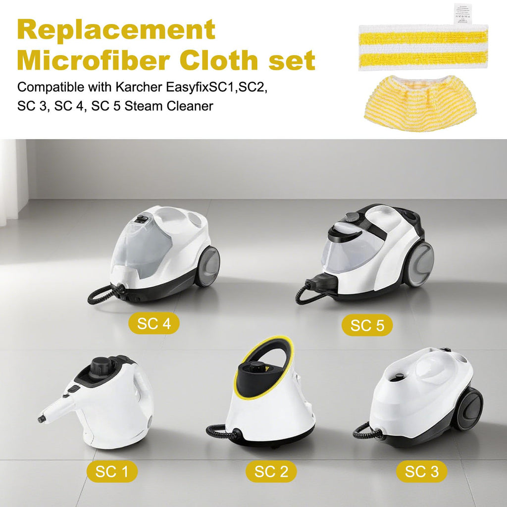 4 Pack Hand Nozzle Covers + 4 Pack Microfiber Mop Cloths Replacement for Karcher EasyFix SC 1, SC 2, SC 3, SC 4, SC 5 Steam Cleaners