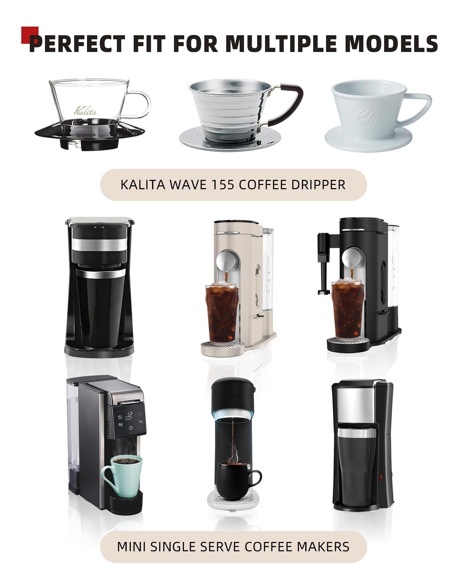 Brew Choice 200 Pcs Disposable Coffee Filters for Ninja Pod & Grounds Single Serve Coffee Maker, Basket Coffee Paper Filters Compatible with Ninja PB051 PB041 Coffee Maker, 1-2 Cup