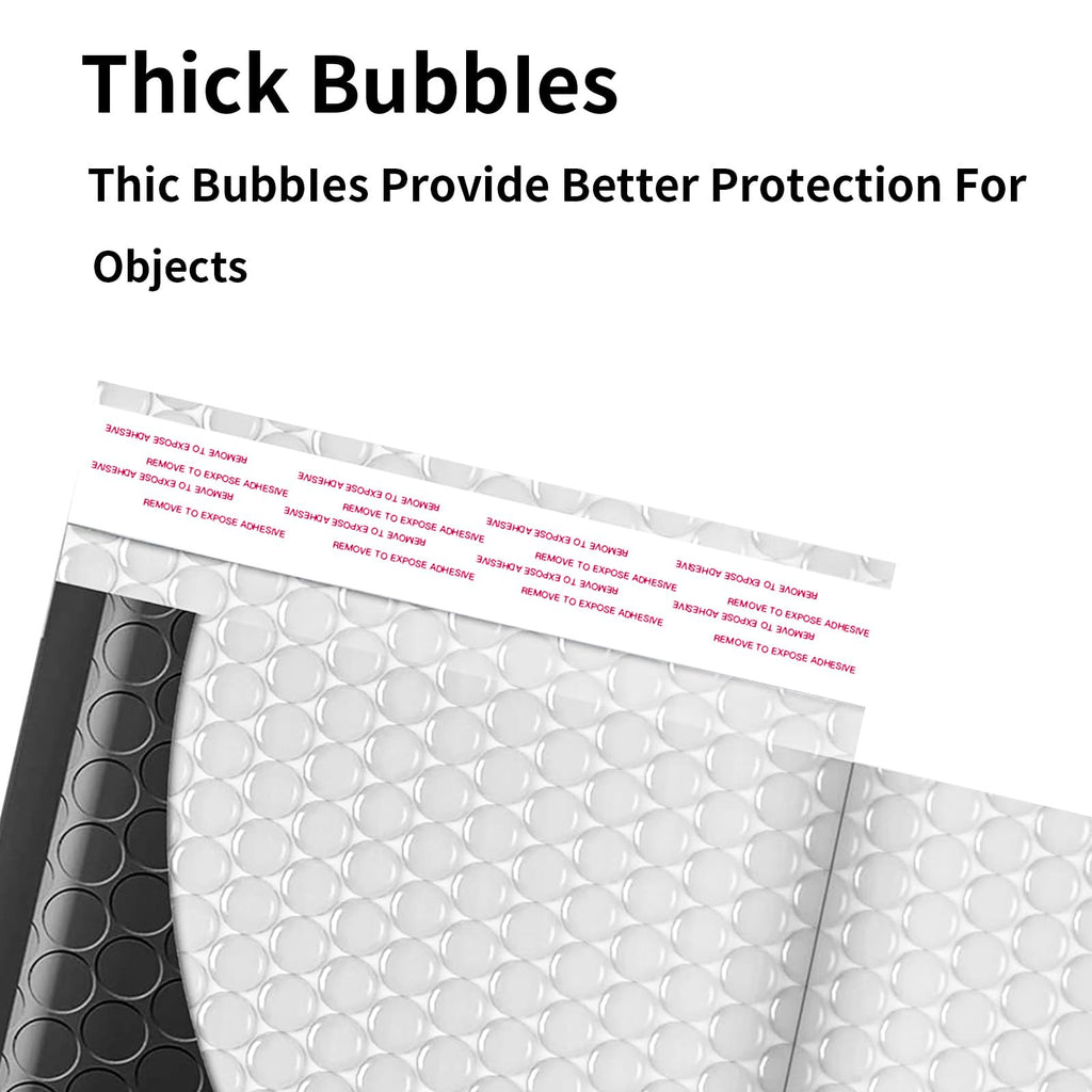 Proprobag 8.5 x 11 Bubble Mailers 50 Pack - Outer Size 9x12 Heavy Duty Black Padded Mailer with Self Seal, Waterproof Shipping Envelopes, Bubble Wrap Protection for Ecommerce, Non See Through