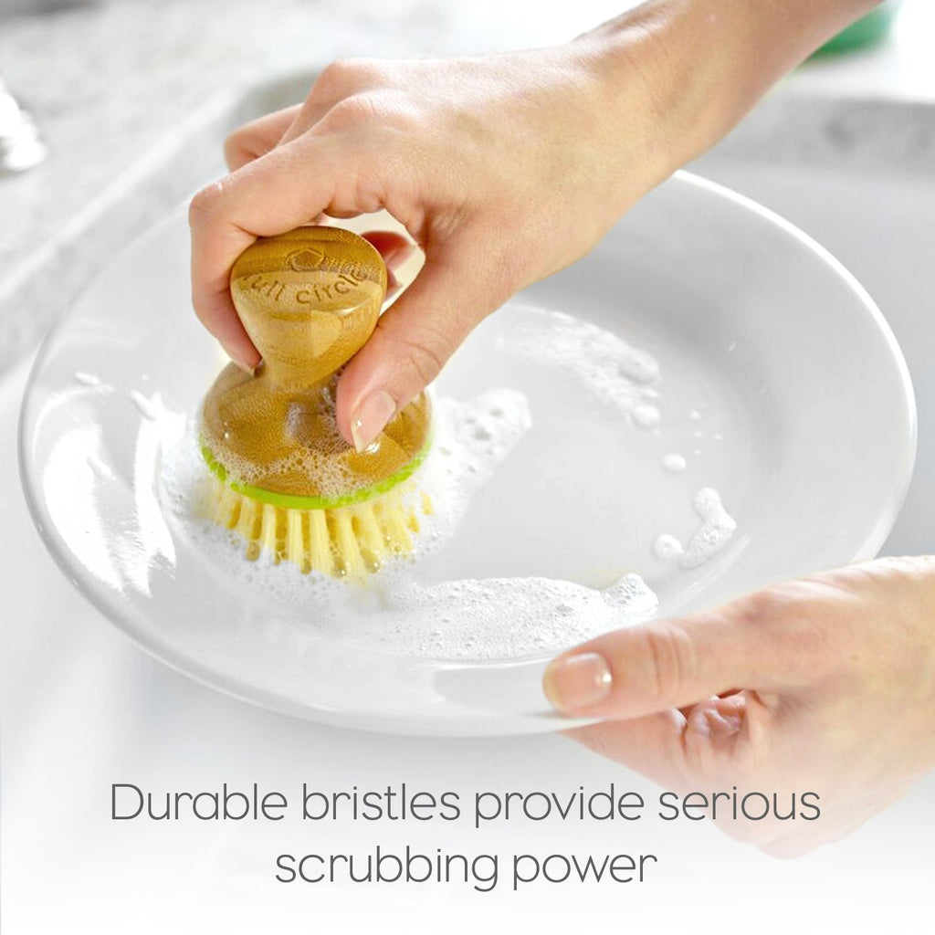 Full Circle Bubble Up Dish Brush, White (Pack of 6)