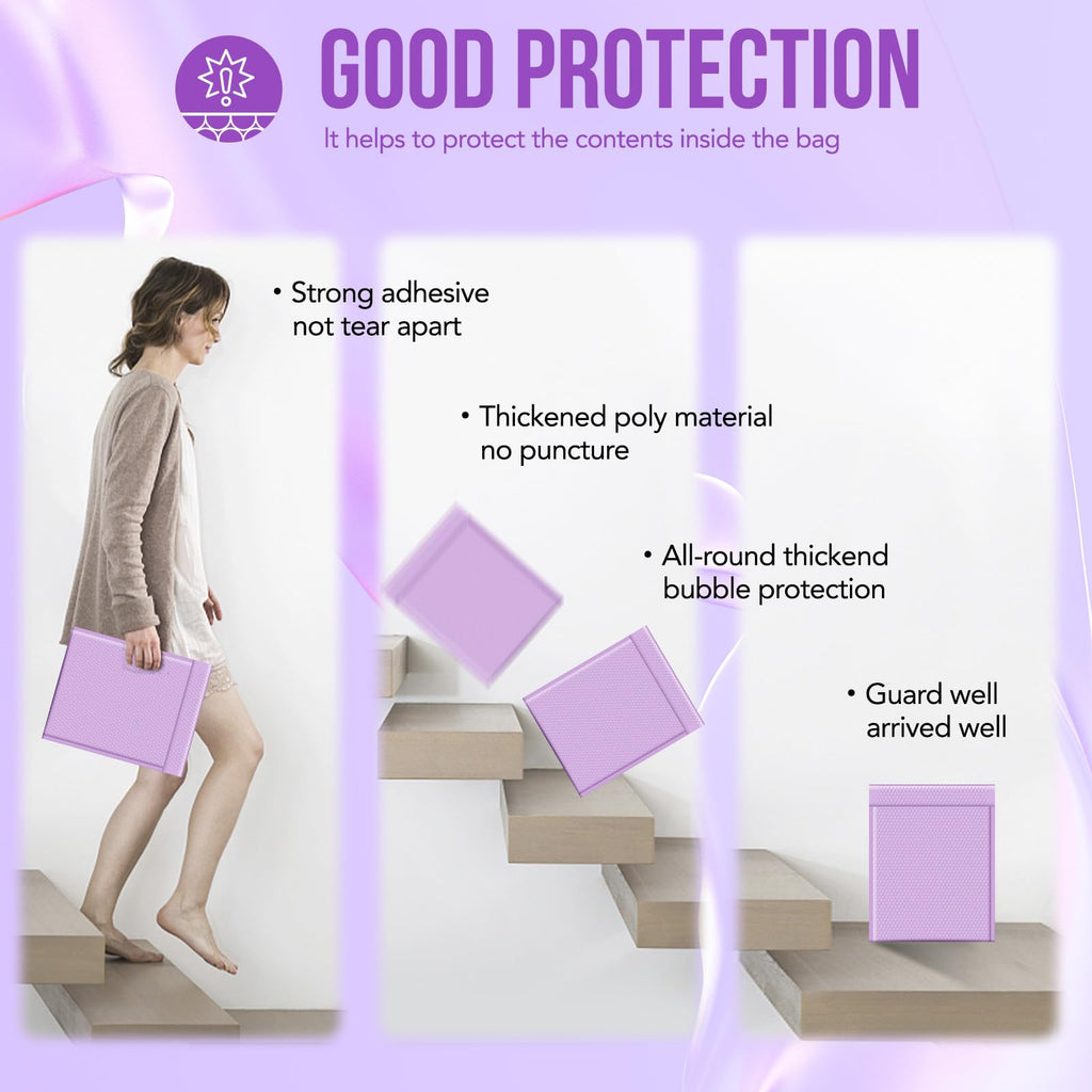 Fuxury Bubble Mailers 12x15" Lavender Purple Padded Envelopes 25 Pack Large Bubble Mailer Strong Adhesion Padded Mailer,Self-Seal Envelope for Mailing Small Business,Magazine, Clothing.
