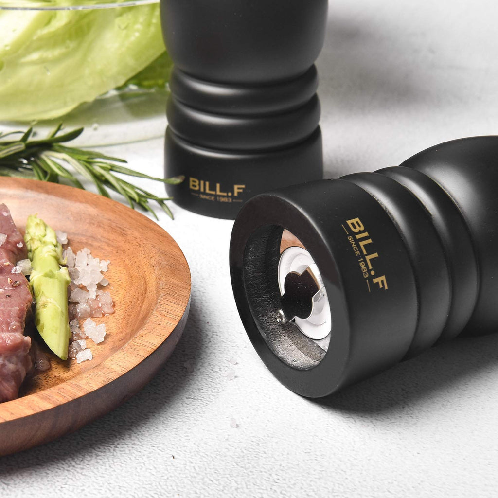 BILL.F Salt and Pepper Grinder Pepper Mill Grinder Pepper Grinders Salt Mill Set of 2 with Adjustable Ceramic Rotor 7 Inch