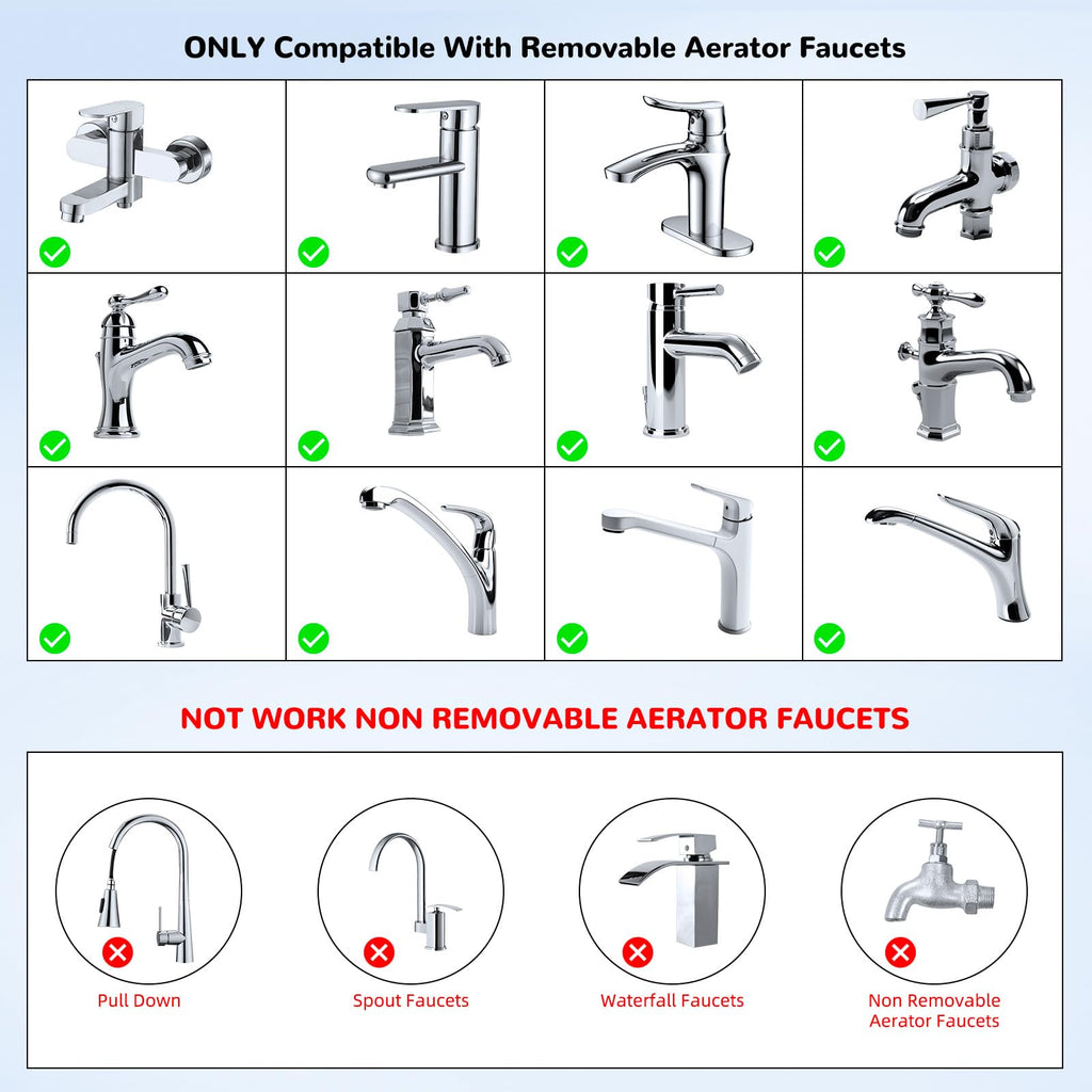 Hibbent 2 Pack Faucet to Dishwasher Adapter, Quick-Connect Dishwasher Snap-On Connection, with Swivel Ball Joint and Faucet Aerator, Male 15/16 Inch and Female 55/64 Inch, Chrome