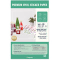 Pikapoka 11x17 Removable Self-Adhesive Vinyl Sticker Paper, Matte, 30 Pack, Waterproof, Suitable for Laser and Inkjet Printer