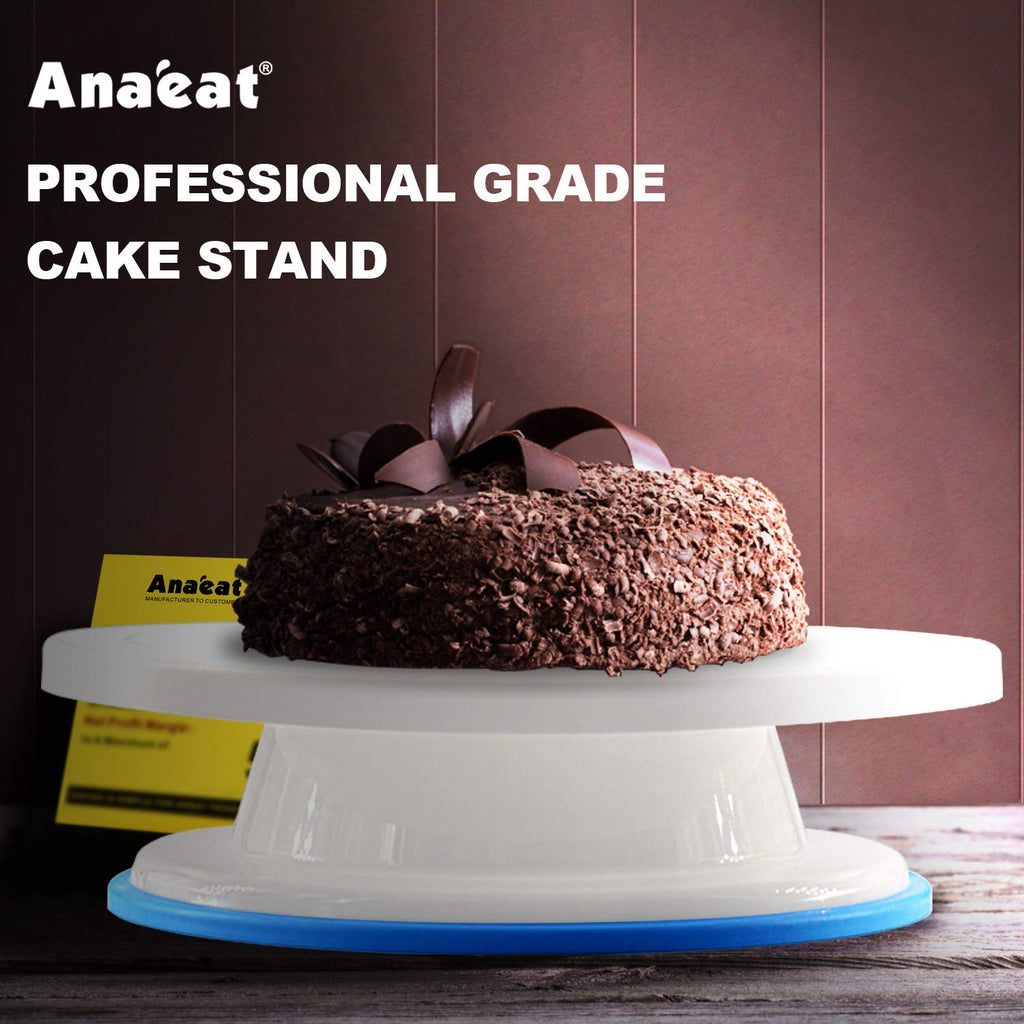 Anaeat 11 Inch Cake Decorating Kits, Revolving Cake Turntable Stand with 2 Icing Spatula and 4 Icing Smoother, Durable Cake Decorating Supplies, Baking Tool for Birthday & Anniversary - Cake Spinner