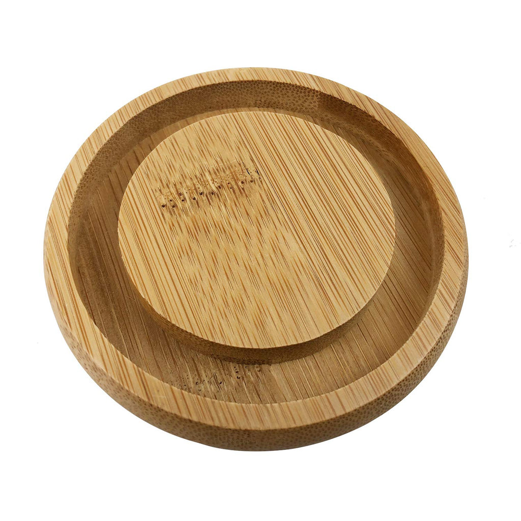 MAYMII·HOME 550ml 4.3x4.3x3.6(In) White Garlic Ginger Keeper Vented Ceramic Storage Container White Stoneware with Bamboo Lid