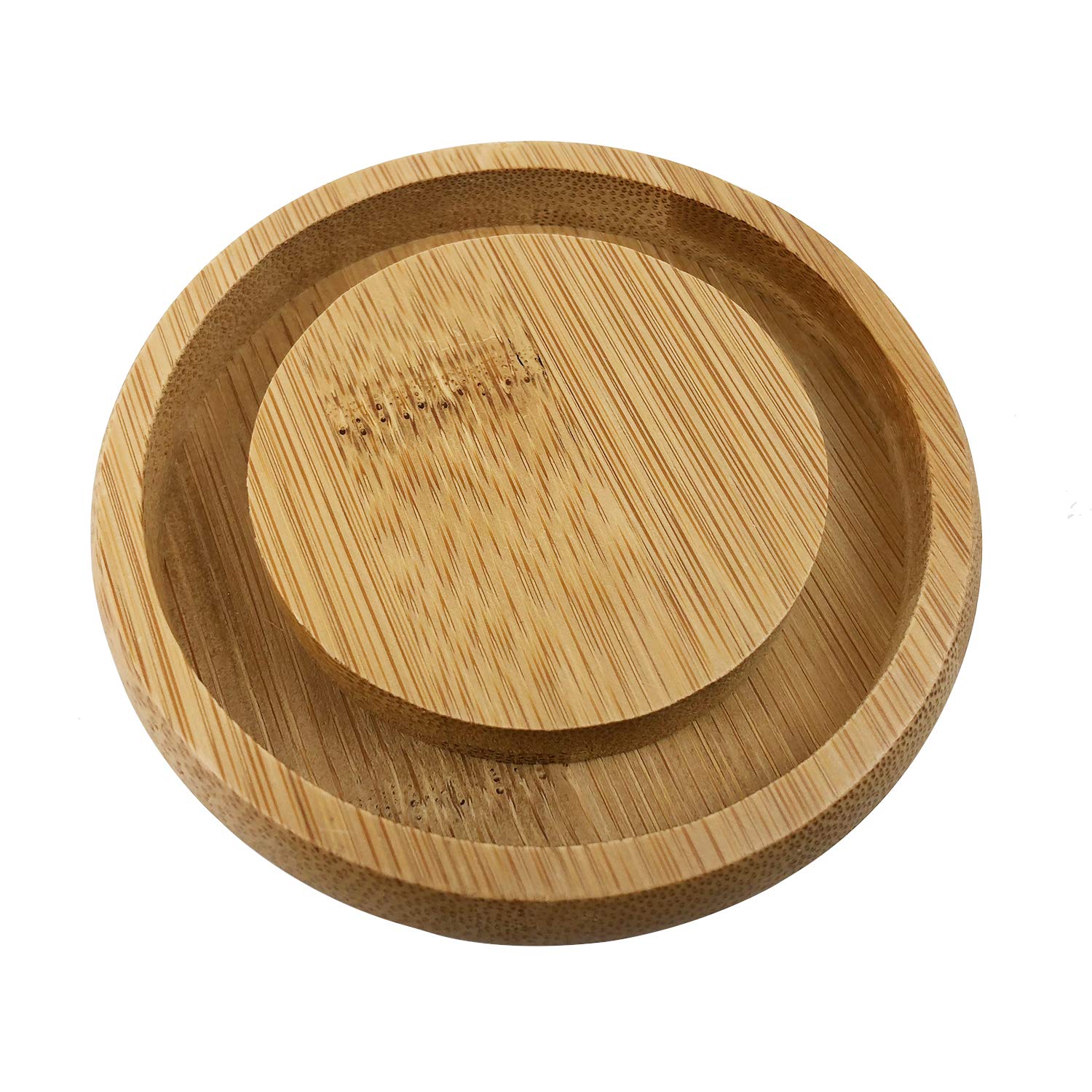 MAYMII·HOME 550ml 4.3x4.3x3.6(In) White Garlic Ginger Keeper Vented Ceramic Storage Container White Stoneware with Bamboo Lid