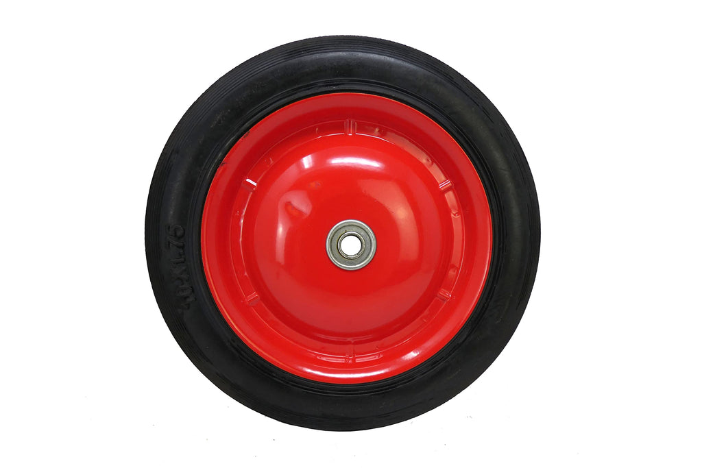 Shepherd Hardware 9596 10-Inch Semi-Pneumatic Rubber Tire, Steel Hub with Ball Bearings, Ribbed Tread, 1/2-Inch Centered Axle Diameter