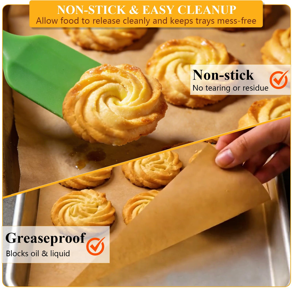 cyrico Parchment Paper Sheets for Baking, 220 Pcs 12x16 Inch Unbleached Baking Paper, Heavy Duty Non-Stick Pre-Cut Sheets for Cooking, Grilling, Steaming, Wrapping Foods, Oven and Air Fryer Use
