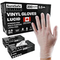 [200 Pack] SURESAFE 3.5 Mil Clear Vinyl Gloves Medium, Powder & Latex Free, Smooth & Comfortable, Gloves For Food Prep, Cooking, Gardening, Painter, Disposable