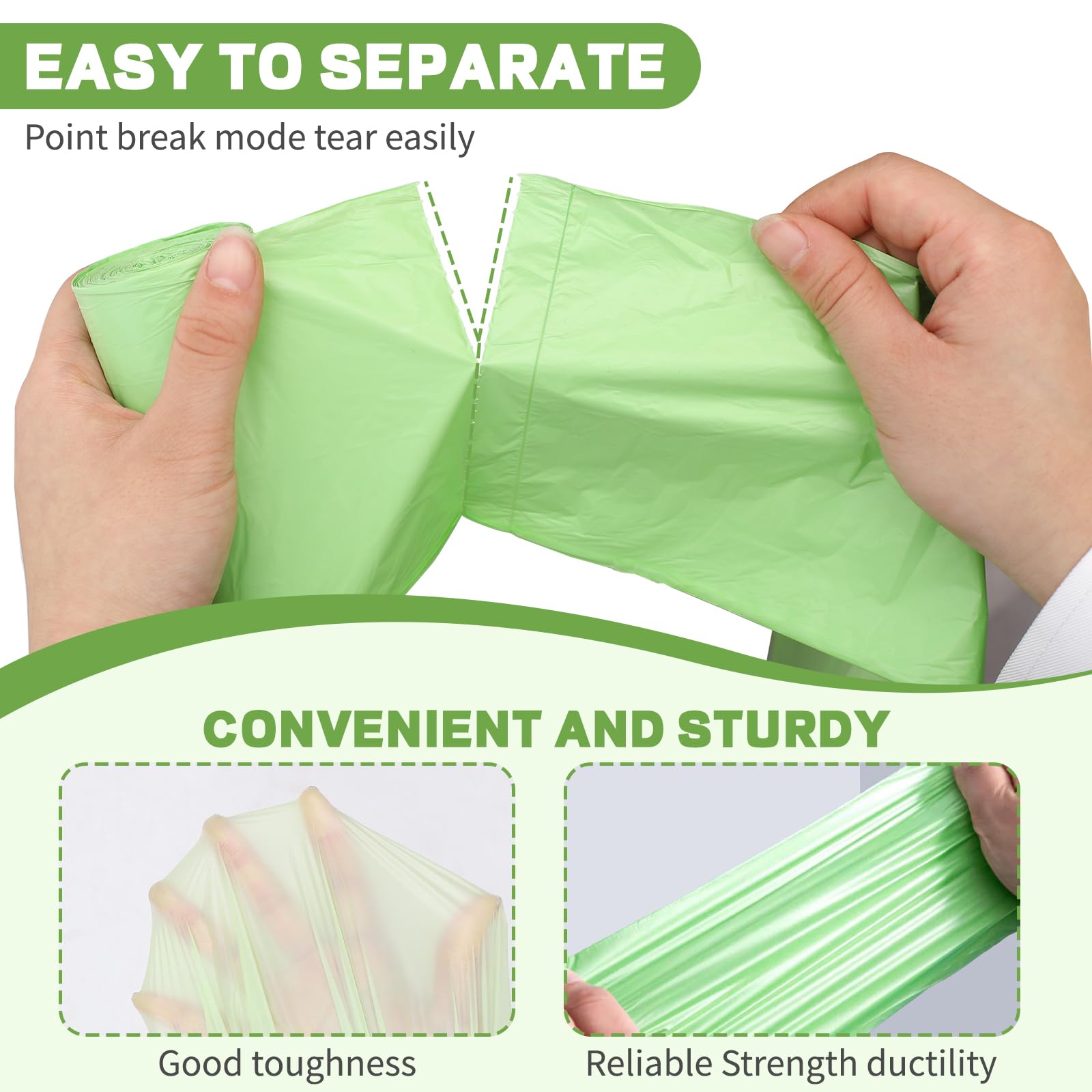 Compost Bags 15 L Biodegradable Garbage Bags 150 Count 4 Gallon Trash Bags for Kitchen Food Waste & Green Bin Compostable, Bathroom & Indoor