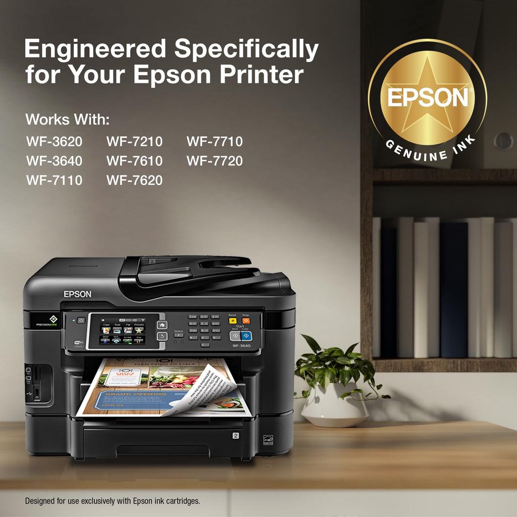 EPSON 252 DURABrite Ultra Ink Standard Capacity Cyan Cartridge (T252220-S) Works with Workforce WF-3620, 3640, 7110, 7610, 7620, 7710, 7720, 7210