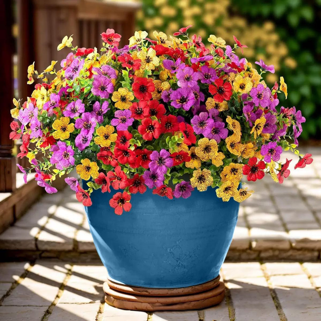 Artificial Flowers for Outdoor,Silk Flowers No Fade Fake Plastic Flowers Faux Plants for Outdoors Outside Front Porch Hanging Planter Window Box Garden Home Decoration,13 Pack(Multi-Colour2)