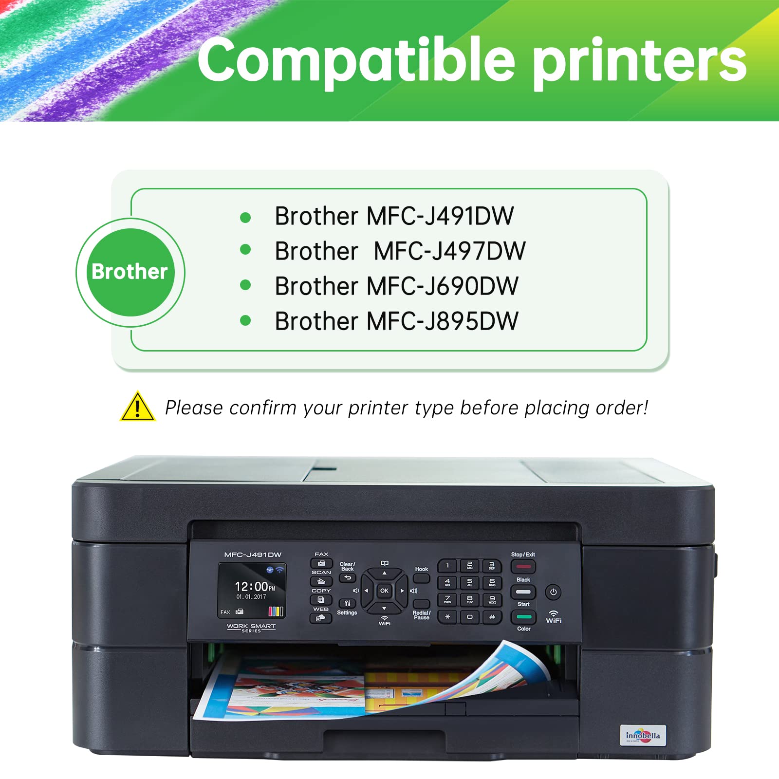 EXCERCUS LC3013 LC3011 Ink Cartridge Replacement for Brother LC3013 XL LC 3013 LC-3013 LC3011 Ink Compatible with MFC-J491DW MFC-J497DW MFC-J690DW MFC-J895DW Printer (2C 2M 2Y)