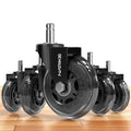 NATRKE Office Chair Wheels Replacement, 3 Inch Rubber Casters for Swivel Chairs, 11mm x 22mm Stem Universal Fit for Hardwood Floors & Carpet, Heavy Duty 5-Pack, Supports 661 lbs (300 kg)