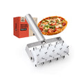 Chef Pomodoro Stainless Steel Pizza Dough Roller (21 x 14.5 cm, Spike Length 7 mm) - Premium Pizza Docker, Dough Docker, Pizzas Dough Docker, Pizza Docker Roller
