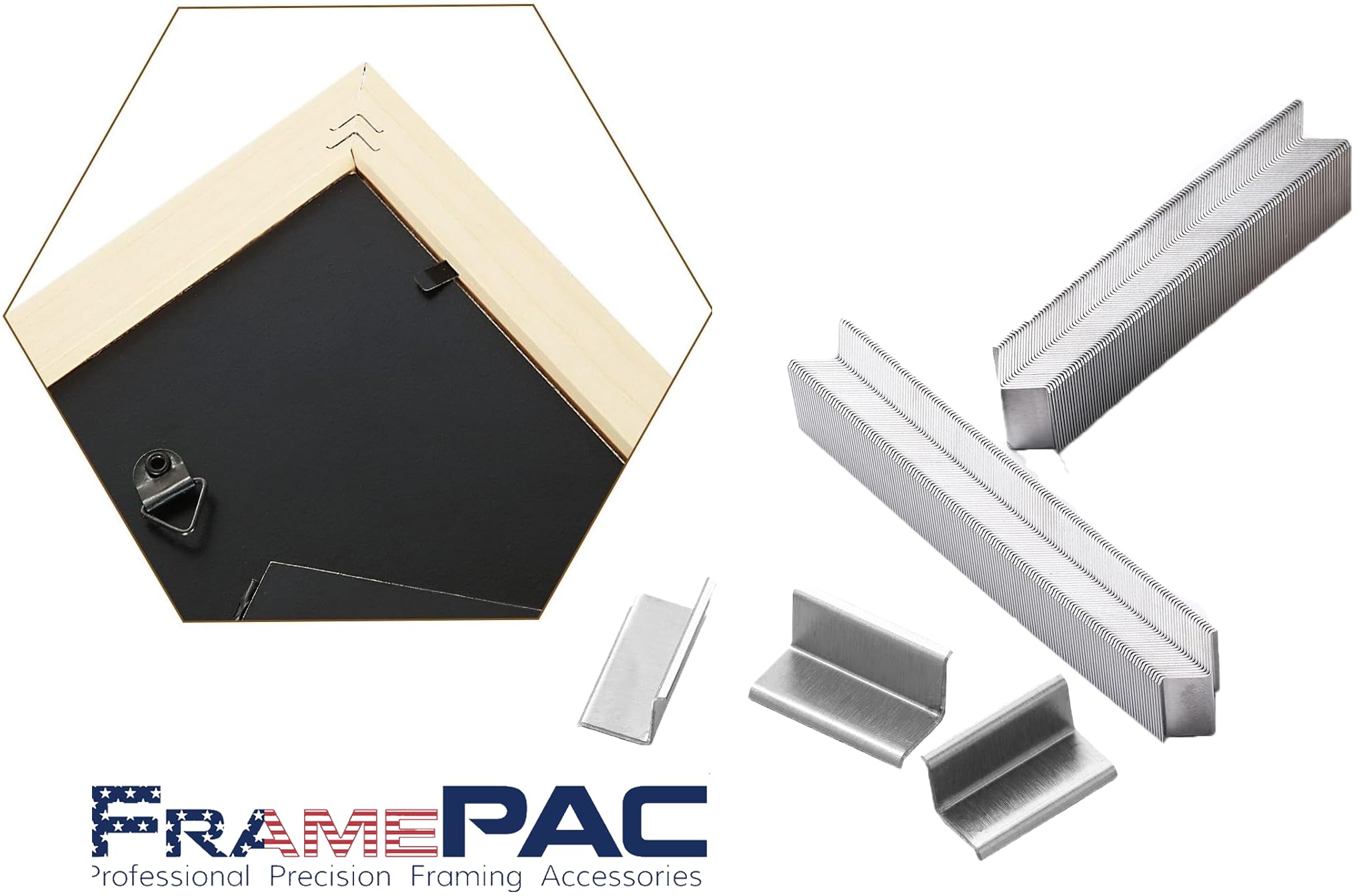 FramePac V Nails for Picture Framing - Ultra Strong - 7mm (1/4 inch) Vnail Wedges for Joining Picture Frame Corners - Hardwood Frames [400 V Nail Pack Loose]