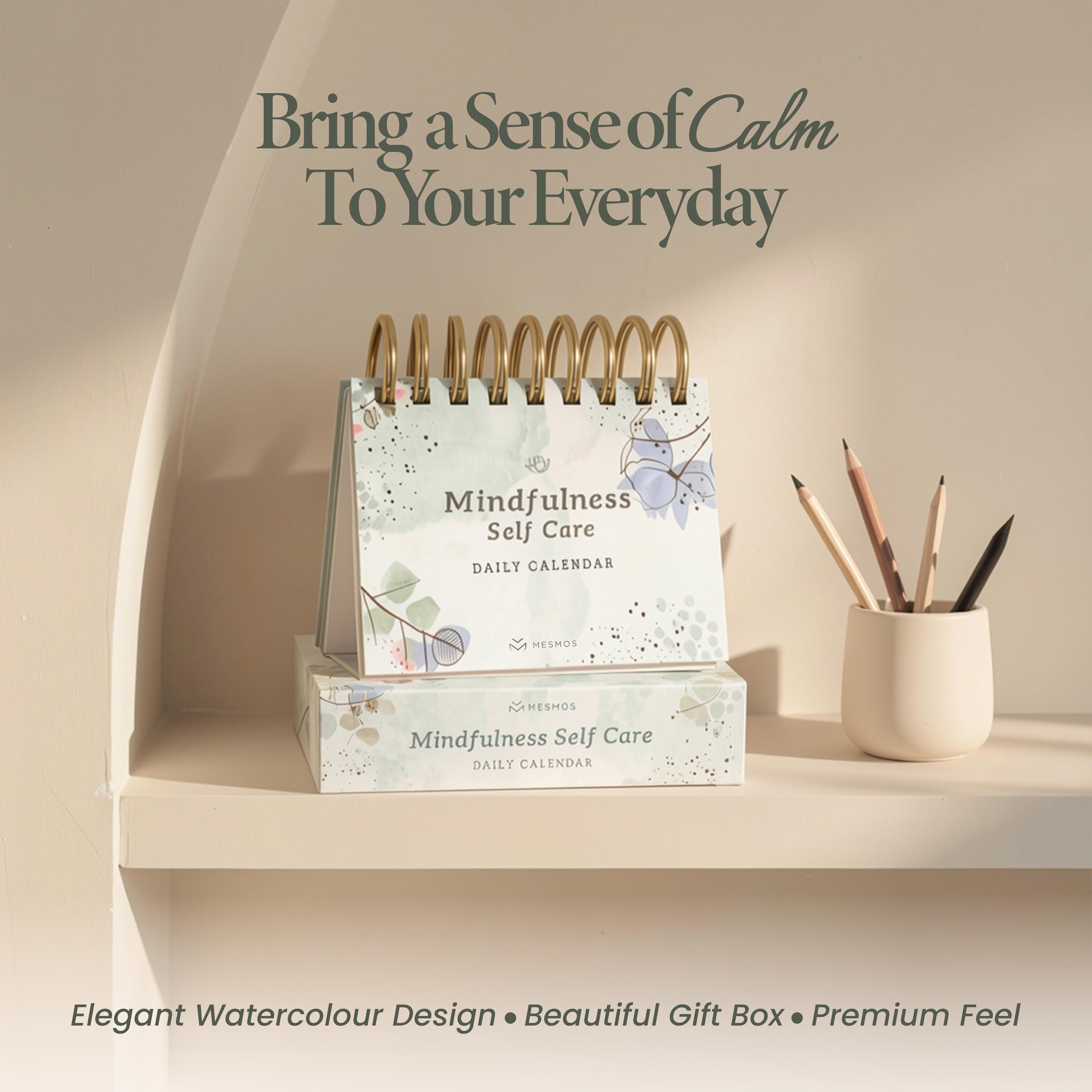 MESMOS 366 Daily Self Care Quotes Mindfulness Perpetual Calendar, Cute Office Desk Decor Women, Desk Decorations Accessories for Women Office, Motivational & Inspirational Gifts