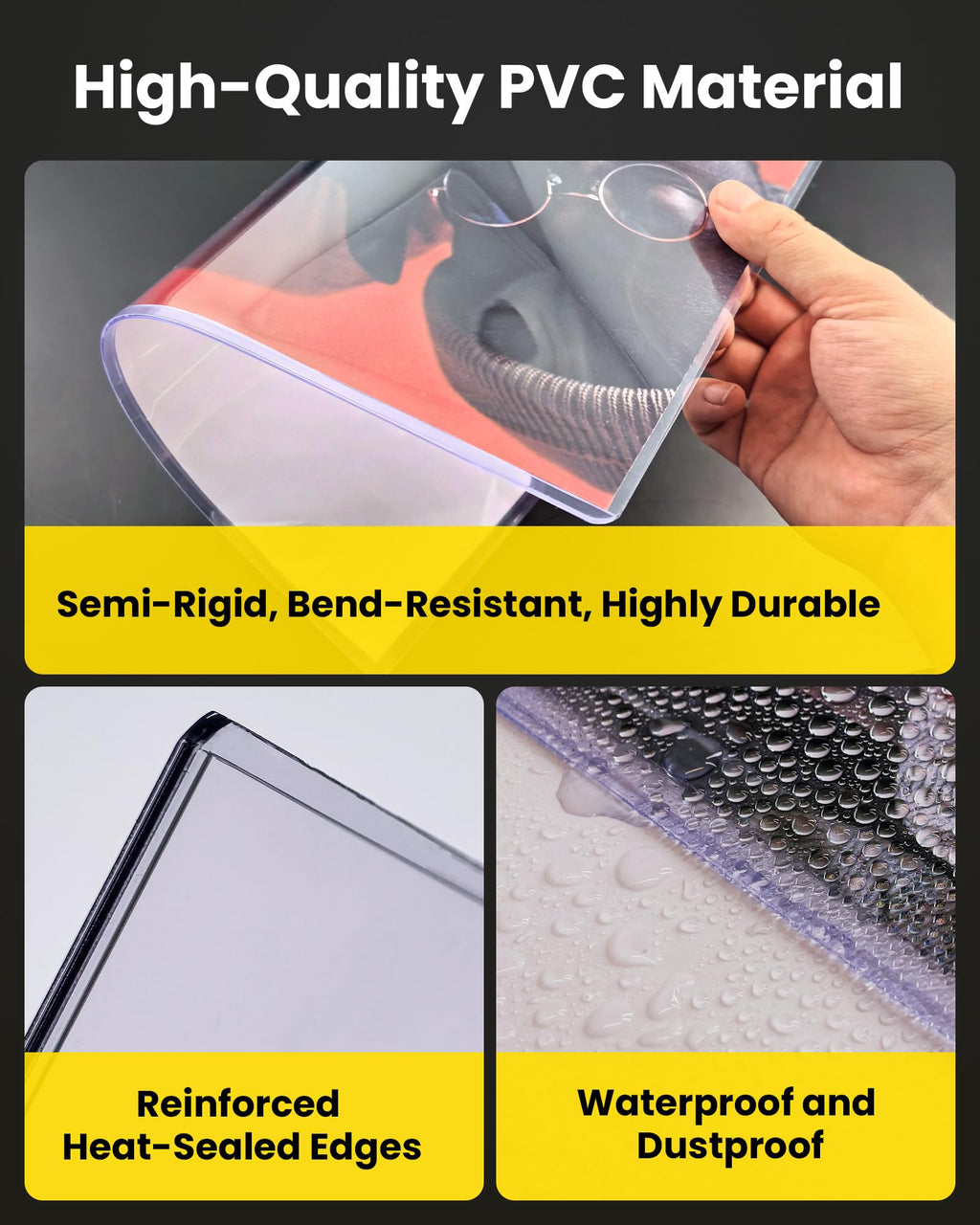 HYARUAT 11 x 17 Rigid Clear Toploaders - Durable PVC Document Protectors, Plastic Sleeves for Photos, Larger Art Prints, and Menu Covers, 10 Pack