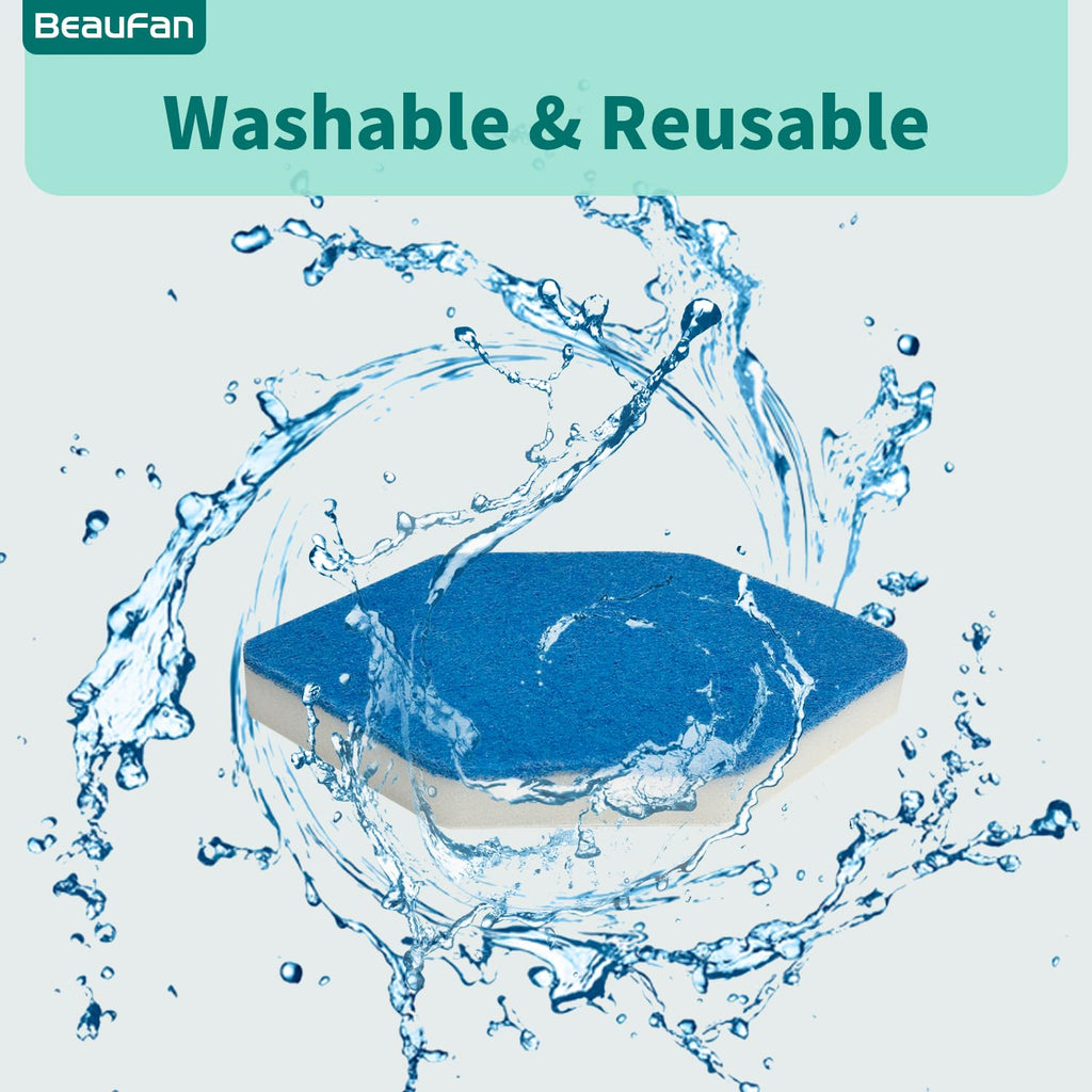 Beaufan 3 Pack Mop Refill and Sponge Compatible with Vileda Bath Magic Bathroom and Tub Mop