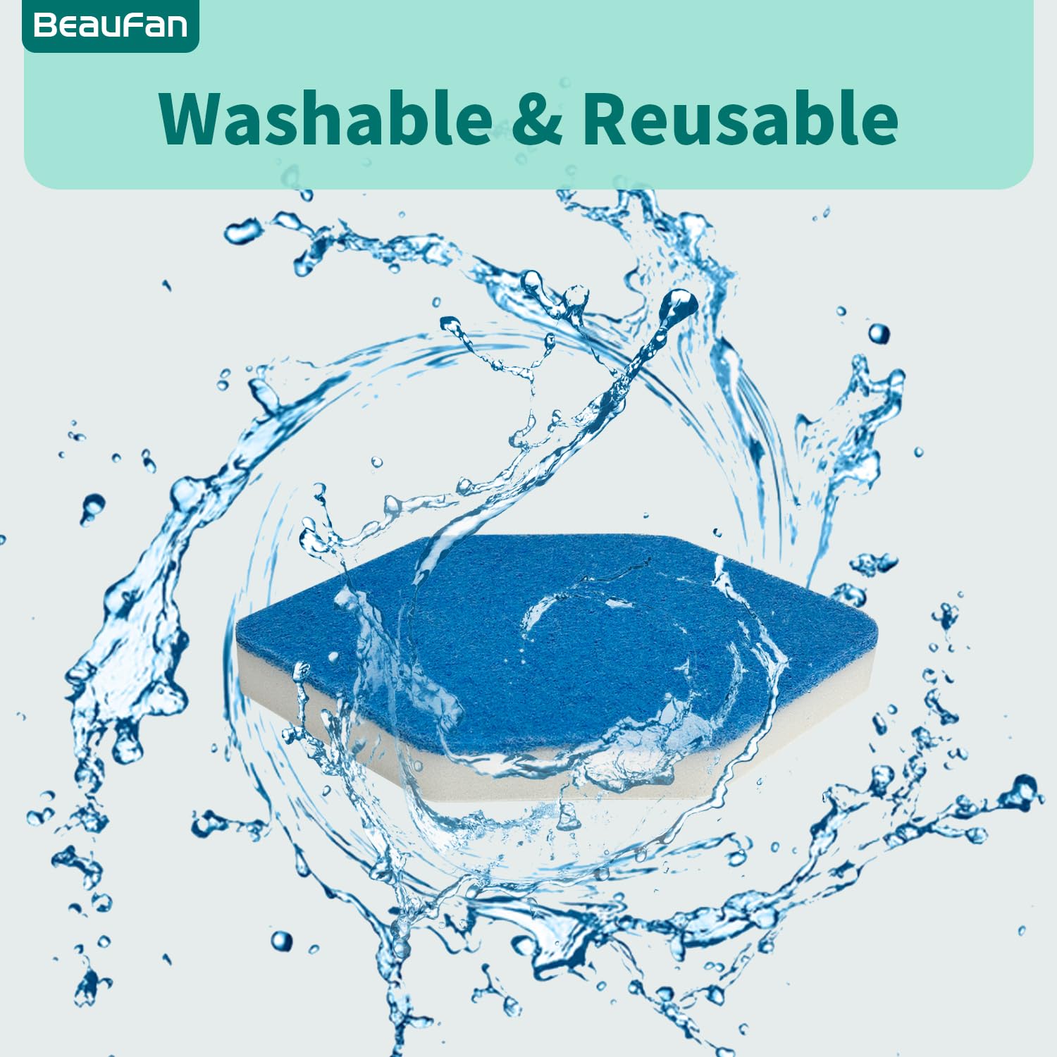 Beaufan 3 Pack Mop Refill and Sponge Compatible with Vileda Bath Magic Bathroom and Tub Mop